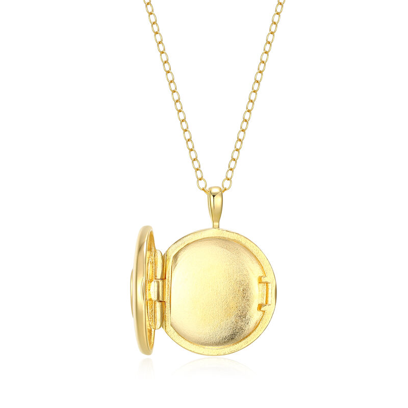 Lab Grown Diamond Heart Locket Pendant Necklace in Gold Plated Sterling Silver image number null